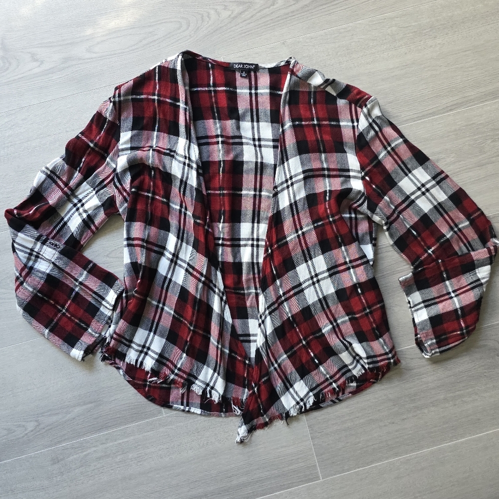 Plaid Open Front Shall